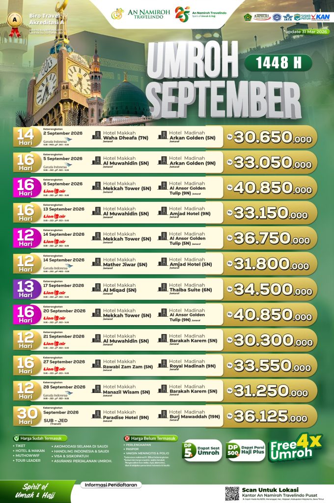 umroh bulan september 1448H